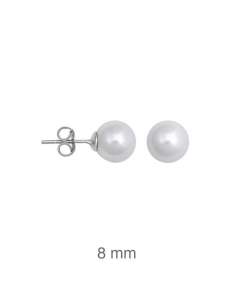 Pendientes Perla Shell 8mm Plata Ley | Relojería Joyería Pardines