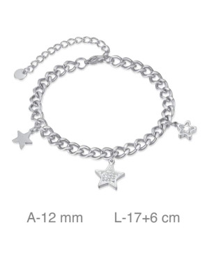 Pulsera Acero Estrellas con Circonitas