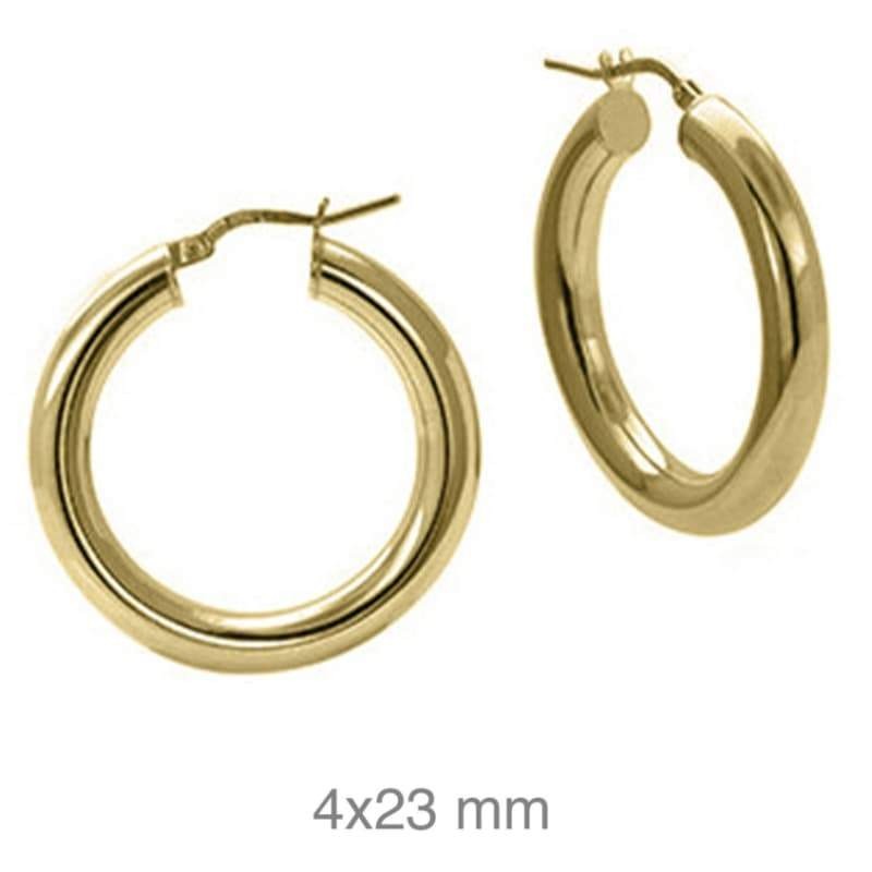 Pendientes Aros Plata Ley con Baño de Oro