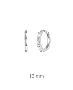 Pendientes Aros con Circonitas Plata Ley