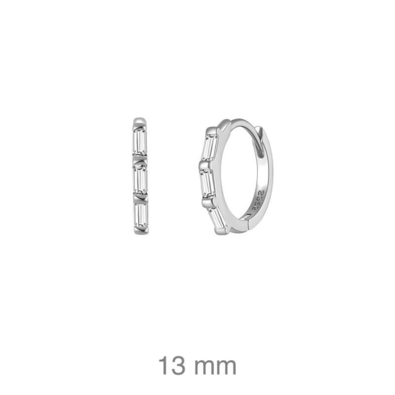 Pendientes Aros con Circonitas Plata Ley