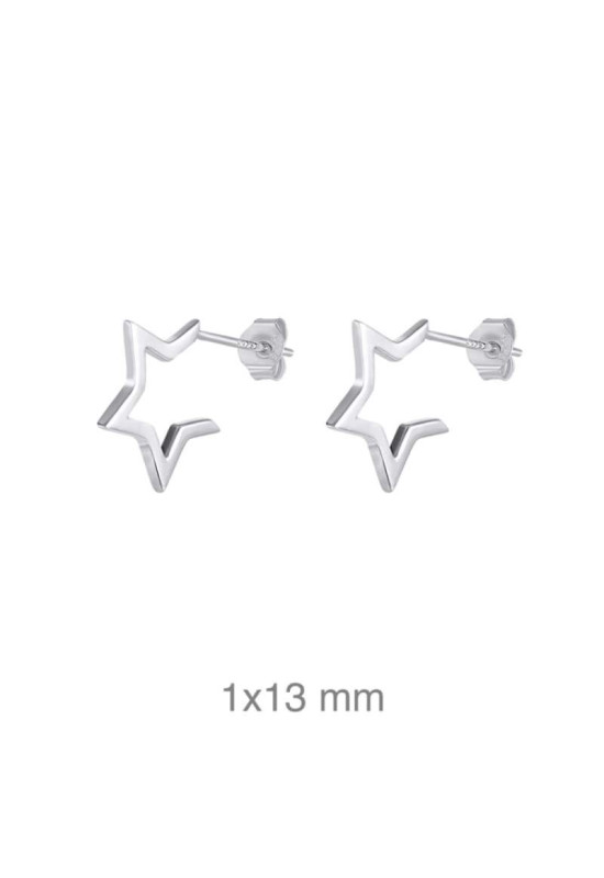 Pendientes Tipo Aro de Estrella Plata Ley