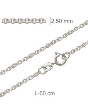 Cadena Forzada de 60cm en Plata Ley con protección.
